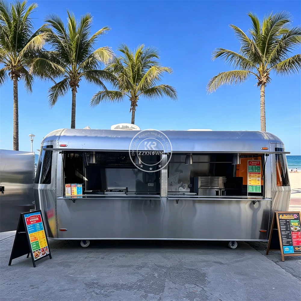 Outdoor Mobile Kitchen Trailer Food Truck Street Taco Trailer Customized Food Trailer With Professional Kitchen Setup