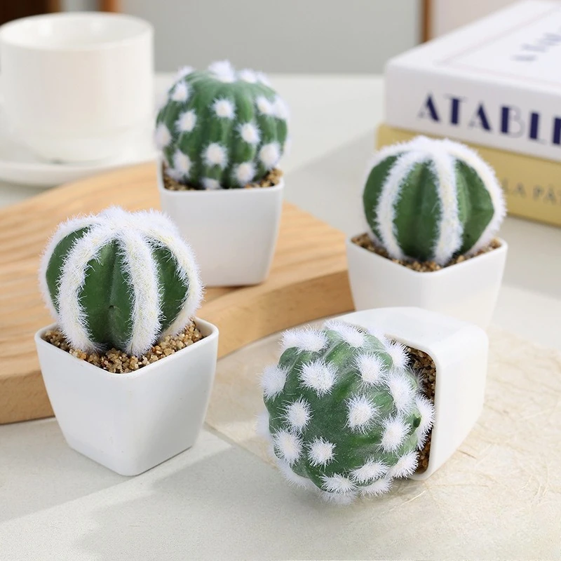 Nordic Artificial Succulent Potted Plant Mini Cactus Fake Plant Model Desktop Office Home Decoration Ornament home decor