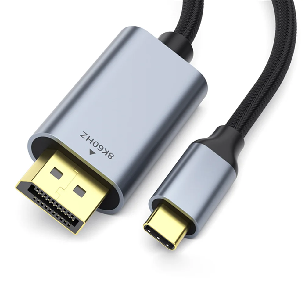 Vothoon USB-C to DisplayPort 1.4 Cable 8K 60Hz 4K 120Hz USB Type C to DP One-way Transmission Audio Cable for Office Laptops