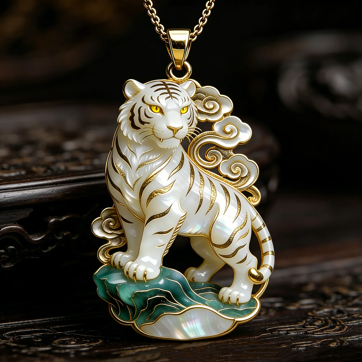 Collares Tendencia 2026 White Tiger Necklaces and Pendants Luxury Keychain Backpack Hanging Ornament Gift for Friends Jewelry