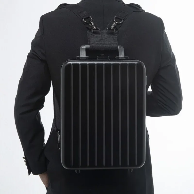 Aluminum-magnesium alloy briefcase men's luxury business backpack portable multi-function password box