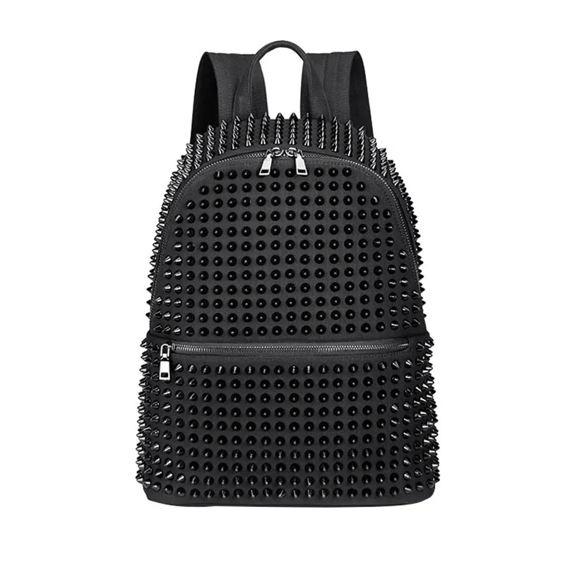 Annmouler 2022 New Design Unisex Backpacks Punk Style Daypack Large Capacity Rivet Laptop Luxury Canvas Rucksack School Bags