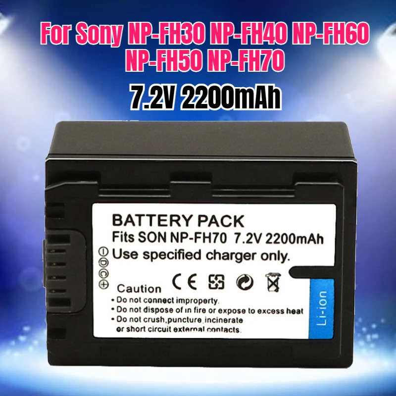 7.2V 2200mAh NP-FH70 Rechargeable Battery for Sony NP-FH30 NP-FH40 NP-FH60 NP-FH50 NP-FH70 HDR-XR Series Camera Battery