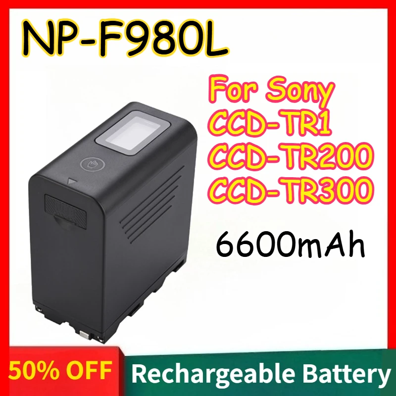 6600mAh NP-F980L Camera Battery for Sony CCD-TR1 CCD-TR200 CCD-TR300 with USB Output LCD Display Rechargeable Battery