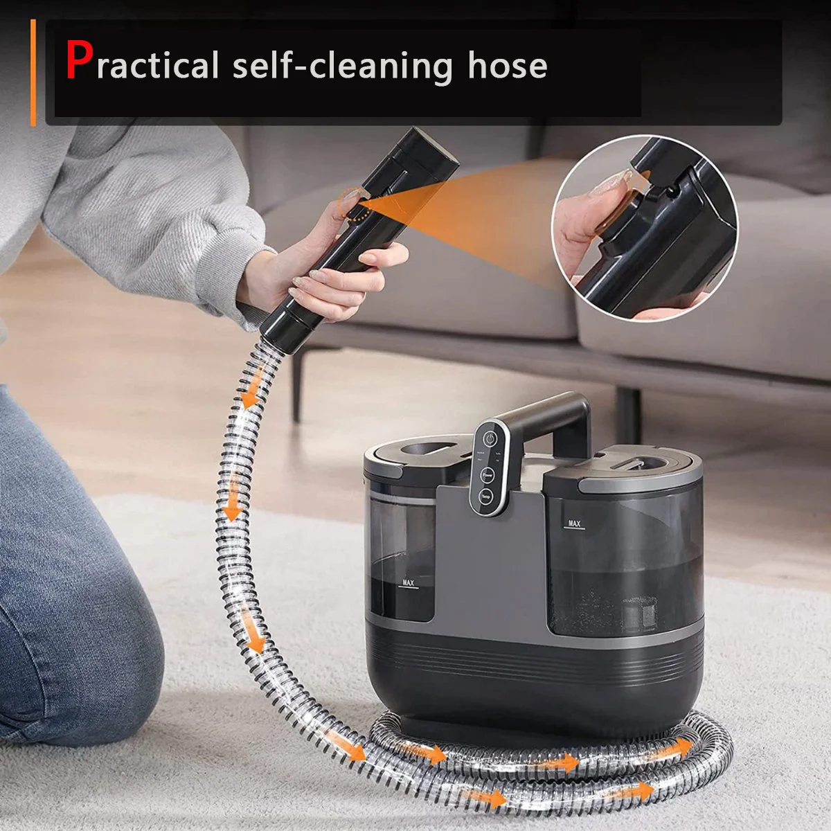 Wet And Dry Carpet Cleaning Machine Heating Fast Spot Stain Remover Deep Vacuum Cleaner For Car Seat And Sofa Upholstery Wash