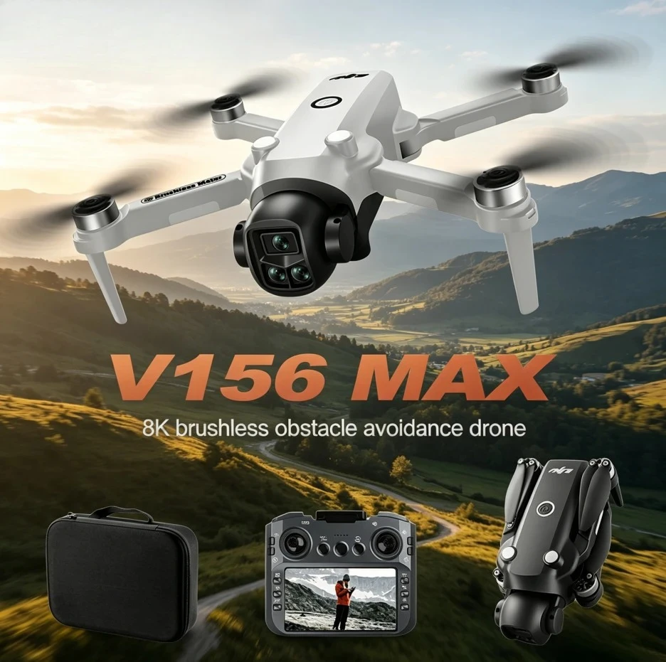 Original V156 MAX 4K 8K Drone 5G Brushless Anti Drop Four Axis Long-Range Obstacle Avoidance Foldable Quadcopter RC GPS Dron