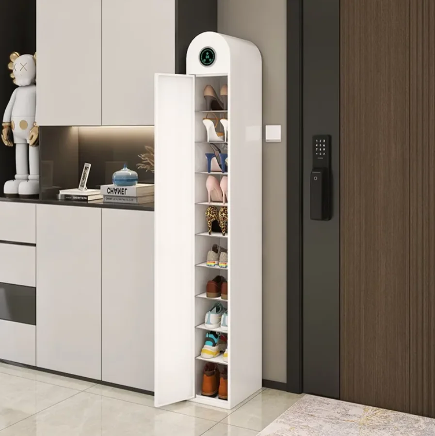 #Smart Disinfection Modern Home Furniture Shoe Cabinet Ultra-Narrow Gap High-End Steel Shoe Rack