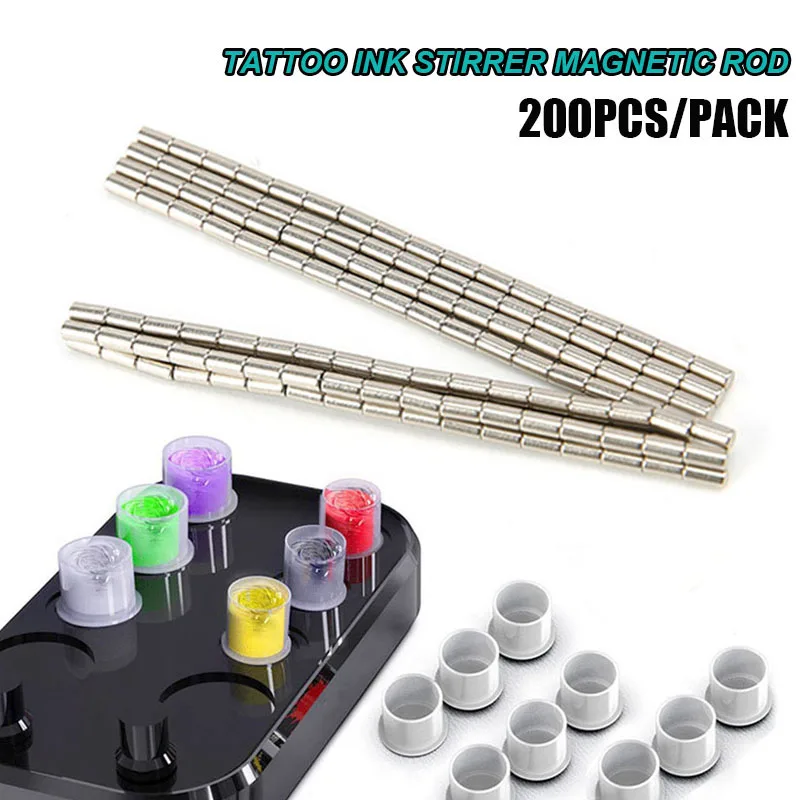 Tattoo Ink Cup Magnetic Stirrer Magnetic Rod Pigment Nail Polish Eyelash Adhesives Electric Mixer Accessories Beauty Tools