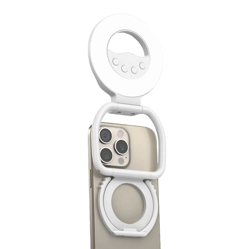 Multifunctional portable folding magnetic mobile phone case filling light beauty handheld photo