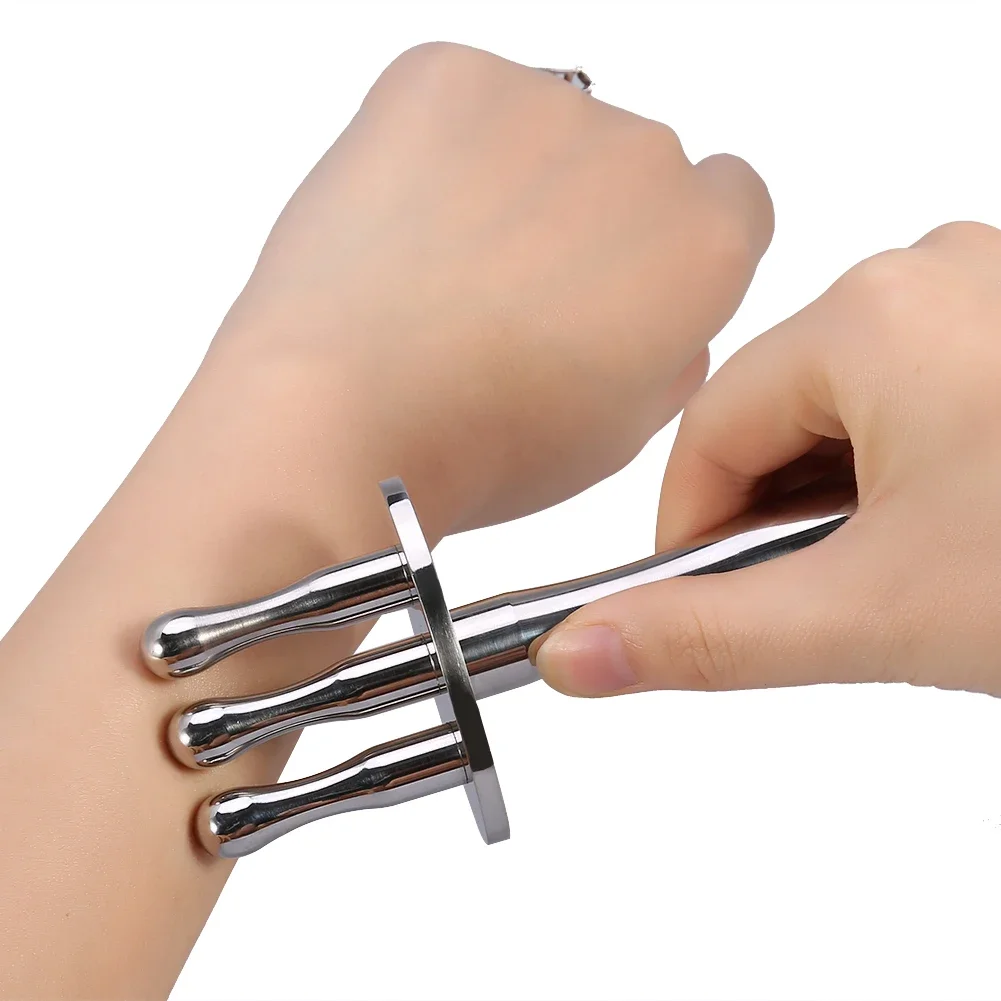 304 Stainless Steel Meridian Point Magnetic Massage Stick 3 Forks Magnetotherapy Acid Discharge Pen Magnetic Stick Health Beauty