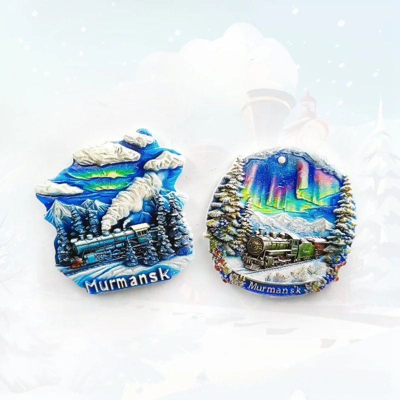 Siberian Snow Country Train Refrigerator Sticker Series Russian Tourism High Beauty Souvenir Decoration Gift