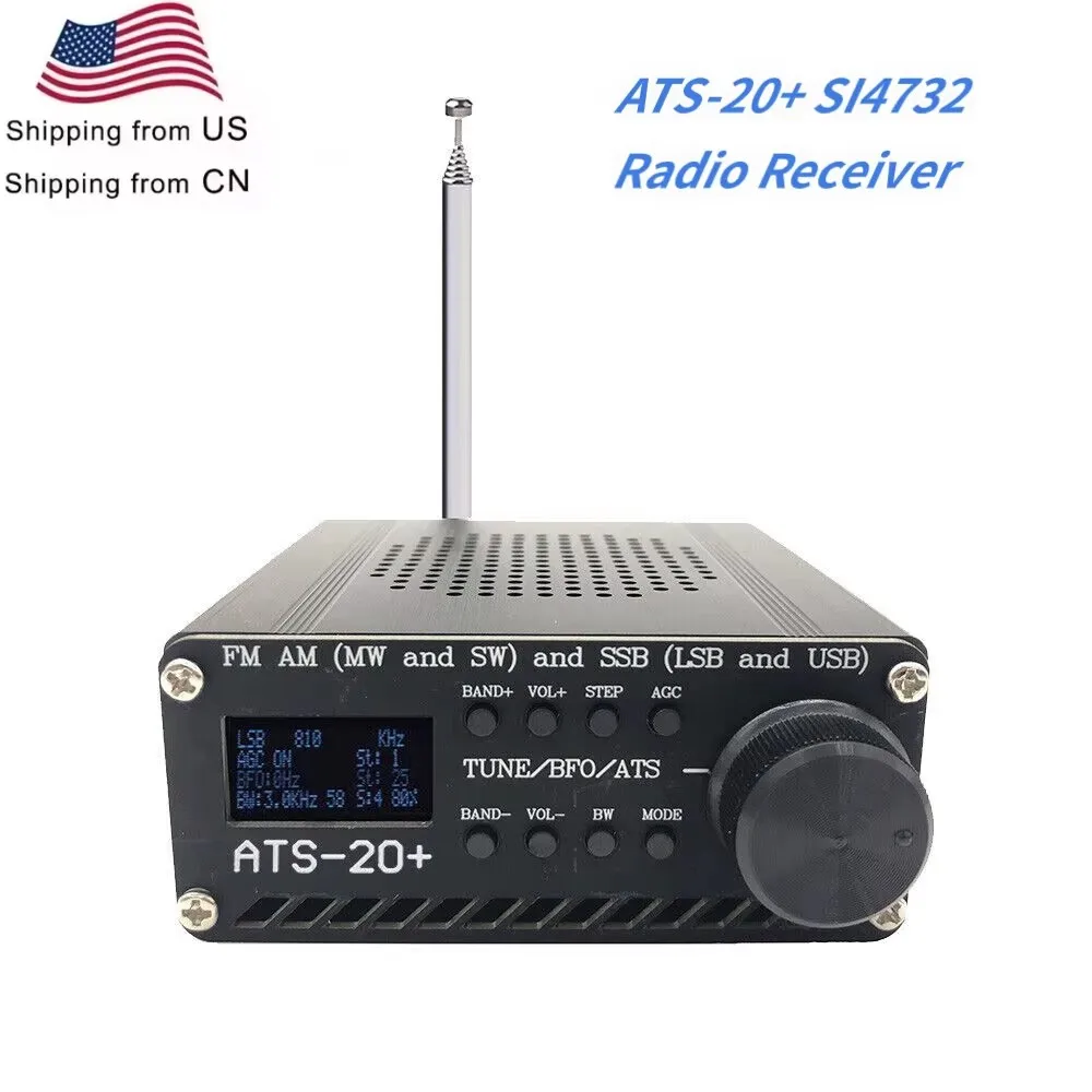 ANYSECU ATS-20+ All Band Radio Receiver SI4732 FM AM (MW & SW) SSB (LSB & USB) Scanner Portable Radio