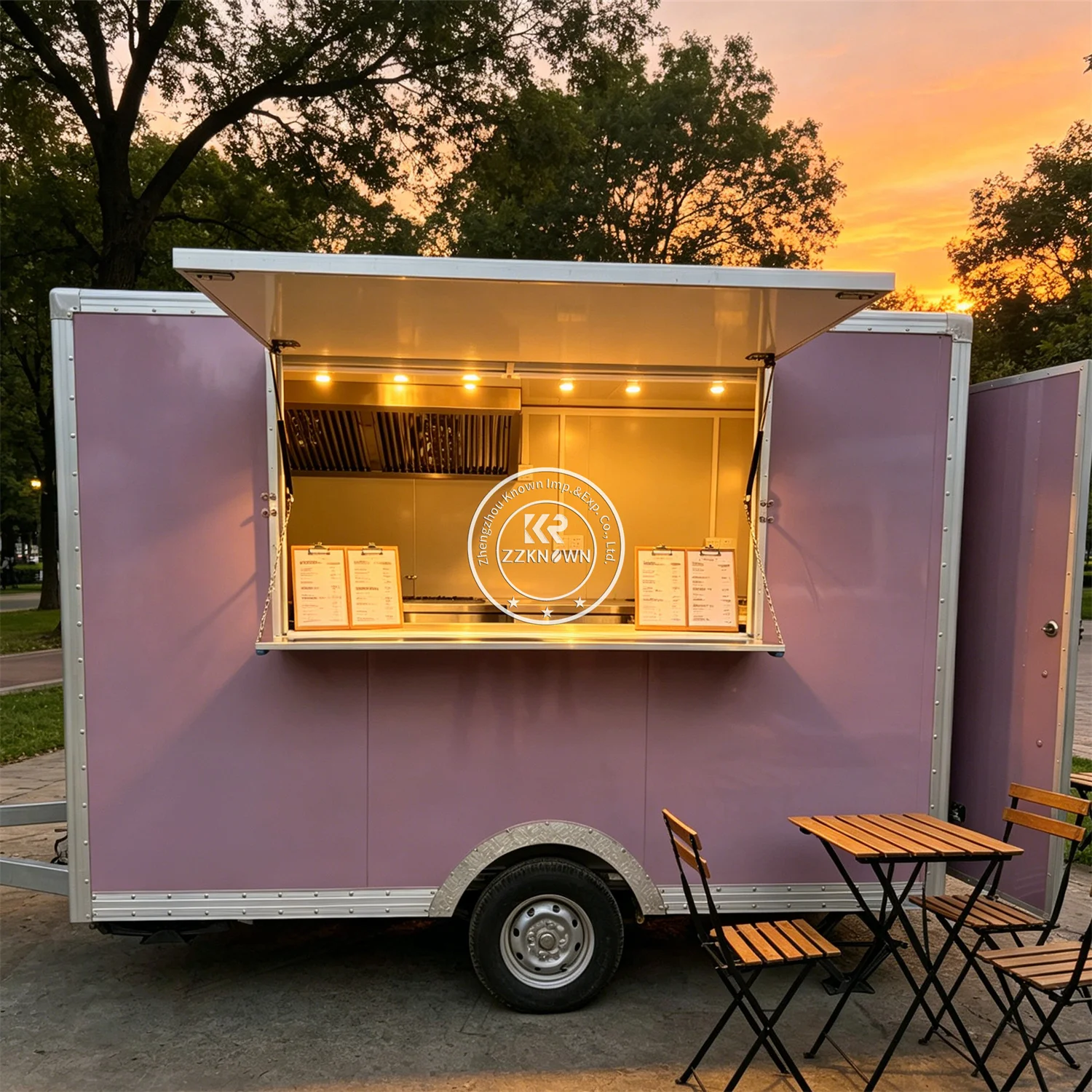 Street Custom Food Trailer Mobile Street Vending BBQ Hot Dog Coffee Ice Cream Cart Fast Food Truck With Full Kitchen