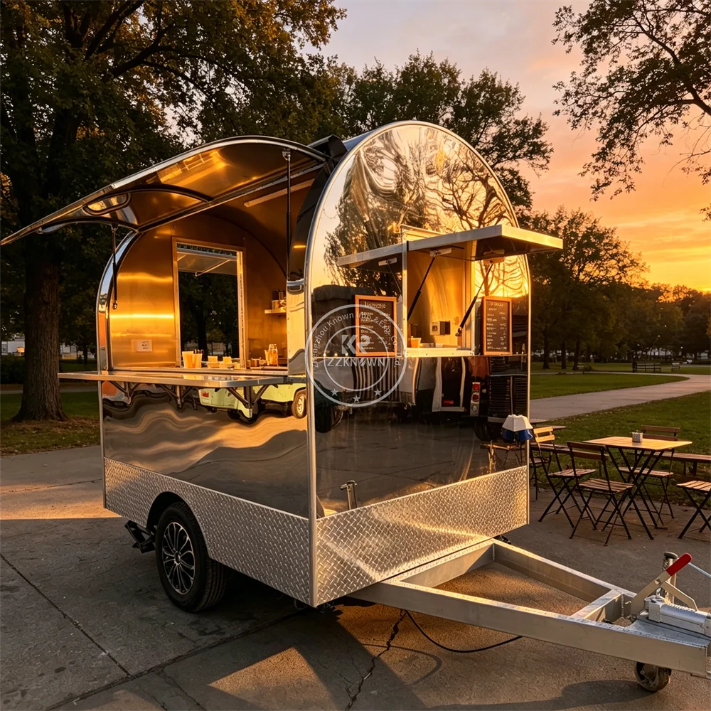 Street Mobile Hot Dog Hamburger Ice Cream Cart Food Trailer Mobile Catering Truck Fast Food Truck With Full Kitchen