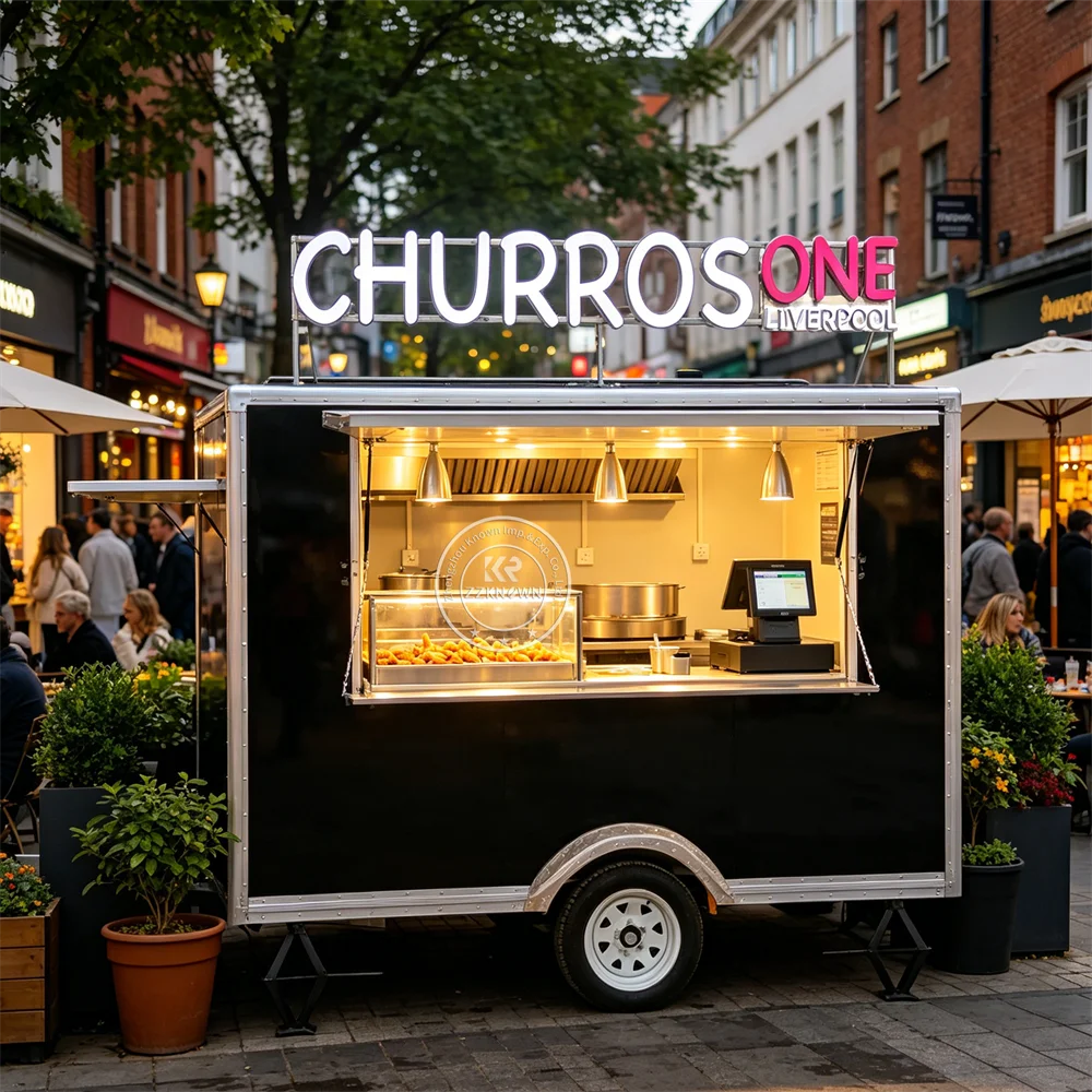 Concession Ice Cream Taco Coffee Truck Catering Fast Food Trailer Custom Logo Pizza and Snack Food Truck With Kitchen Equipment