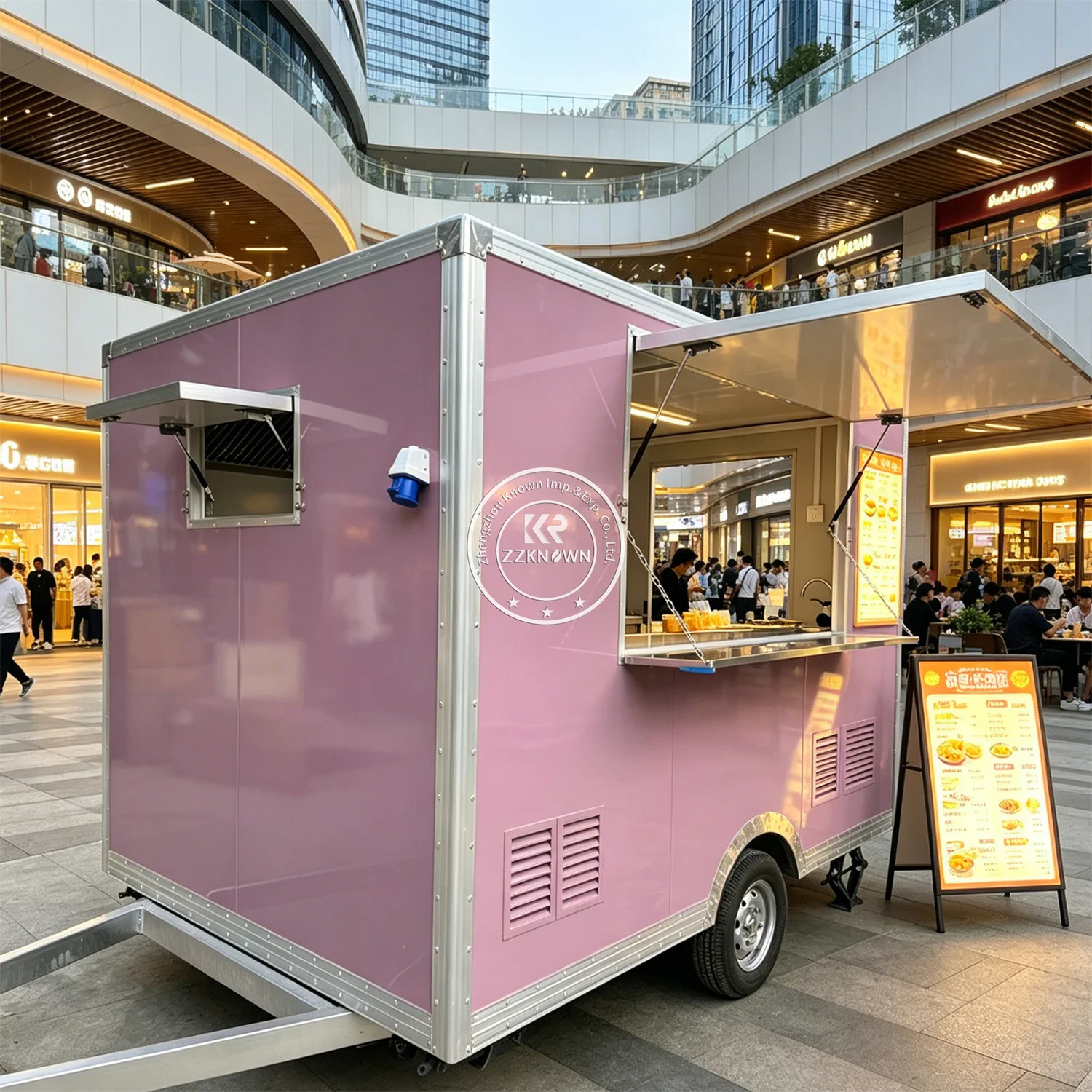 Concession Pizza Trailer Street BBQ Hot Dog Ice Cream Cart Street Fast Food Snack Trailer Mobile Food Truck With Full Kitchen