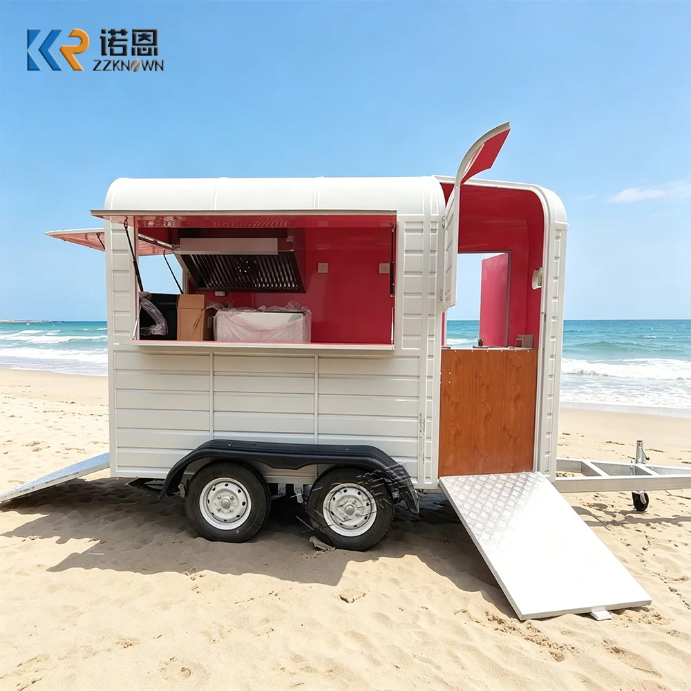 Street Fast Food Truck Trailer Mobile Kitchen Concession Hot Dog Coffee Cake Food Truck With Full Kitchen