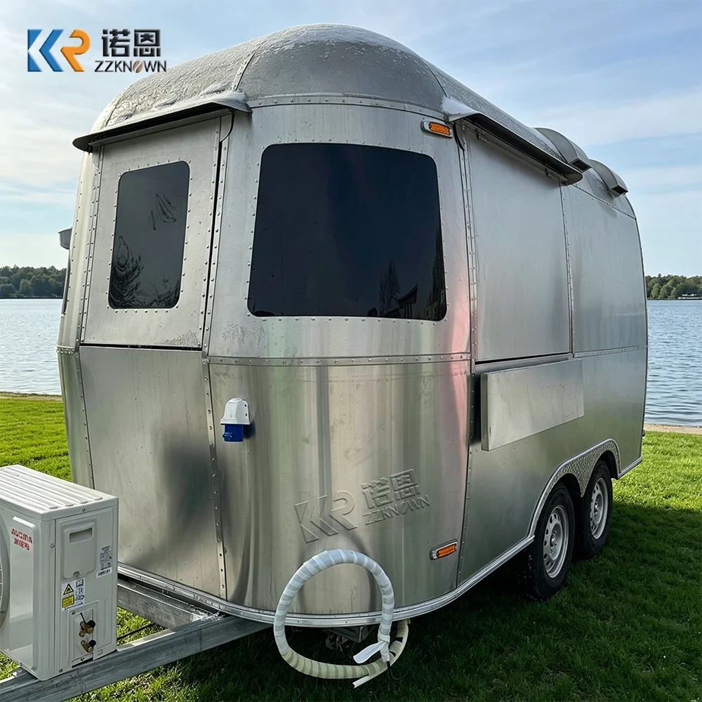 Portable Food Concession Cart Mobile Fast Food Truck Stainless Steel Outdoor Hot Dog Food Trailer with Complete Kitchen Setup