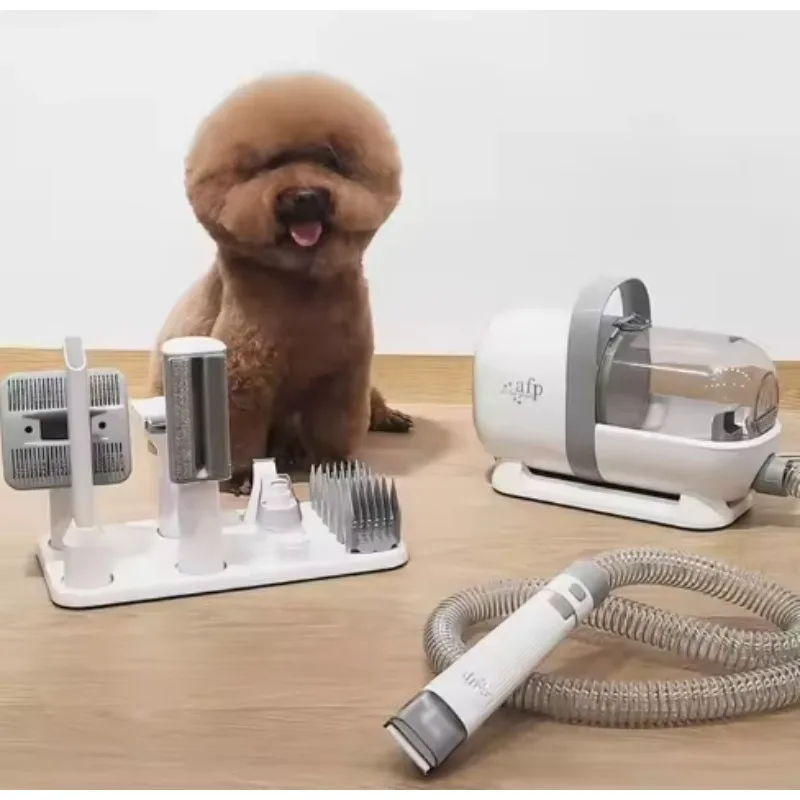 Professional 7-Head Automatic Hair Brush Suction Clippers Kit Pet Tool Scissors for Dog Cat Shedding Cleaner Vacuum Grooming