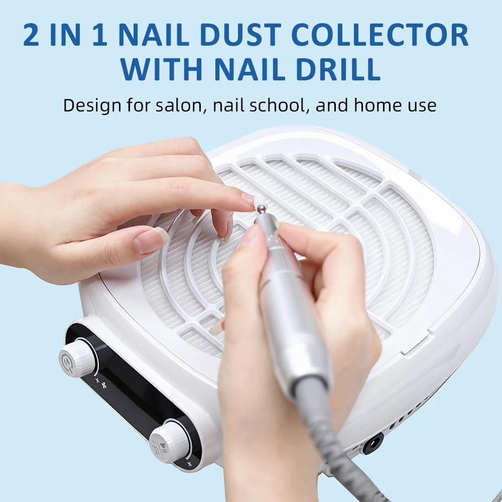 Nail Vacuum Cleaner 220V Nail Polish Gel Remover Suction Filter Professional Nail Collector