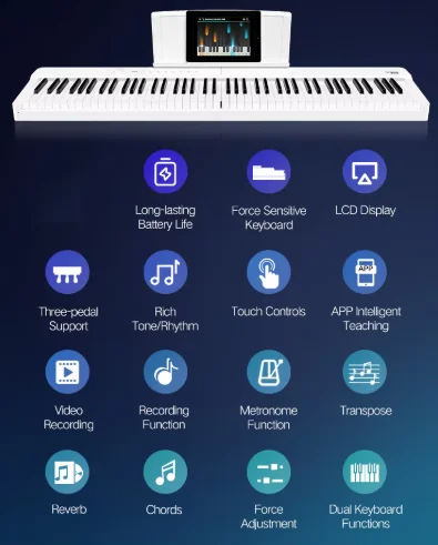88 Keyboard Portable Beginner Home Professional Electronic Piano，For  Terence V70 Foldable Heavy Hammer Electric Piano
