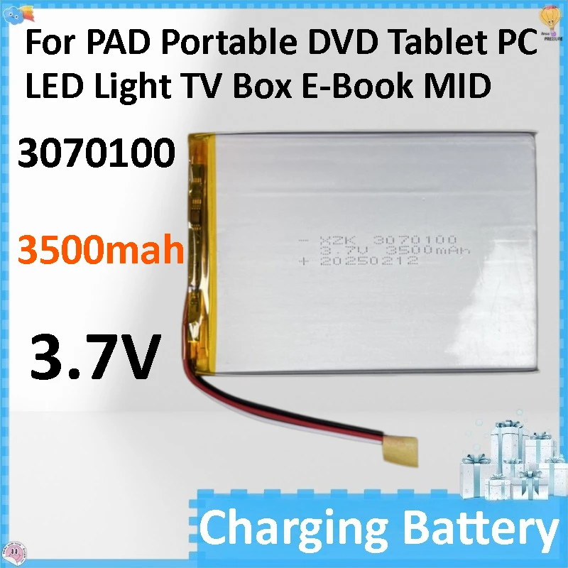 3070100 3.7V 3500mAh Battery Li-ion for PAD Portable DVD Tablet PC LED Light TV Box E-Book MID