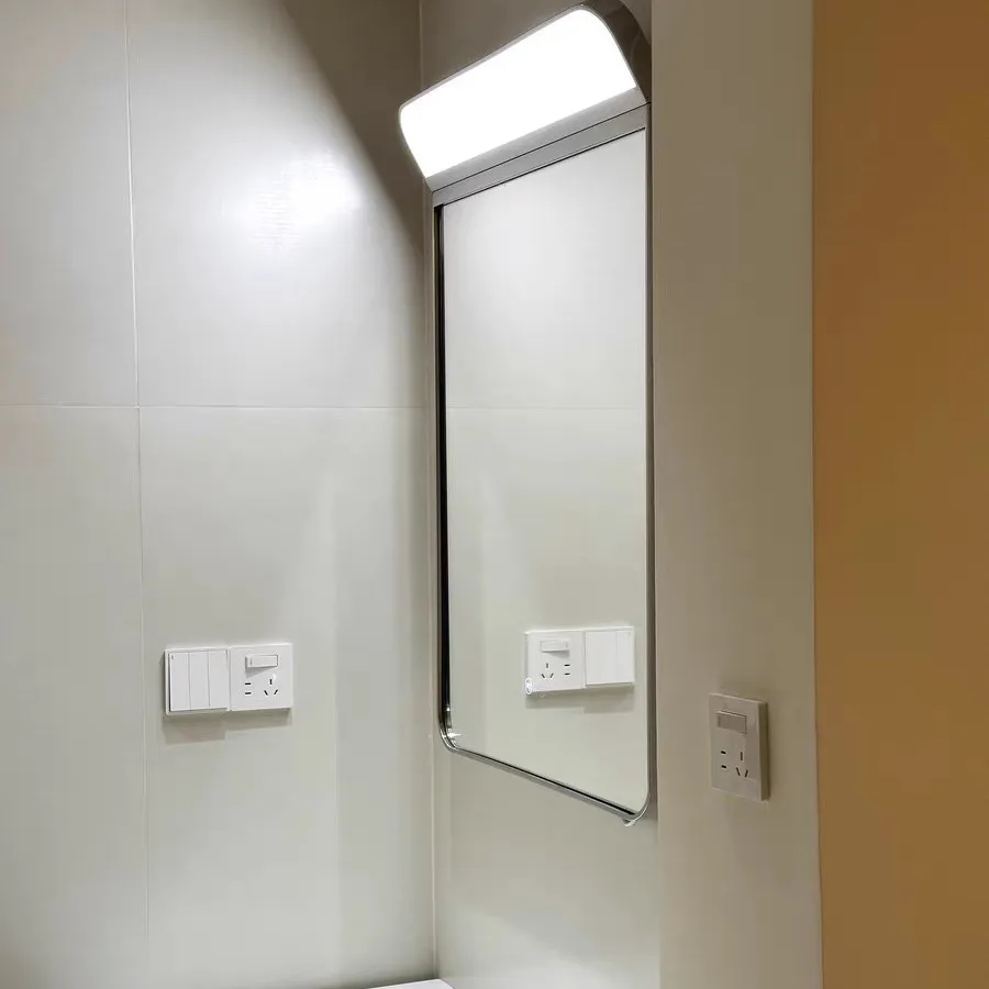 Stainless steel LED smart bathroom medieval lamp bathroom mirror toilet toilet toilet makeup mirror