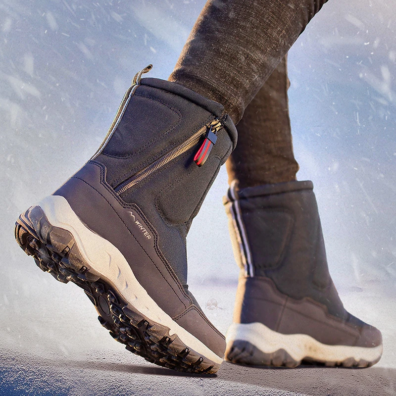 Winter Northeast Thickened Men's Snow Boots Plus Velvet Warm Non-Slip Waterproof Women's Short Tube Couple's Big Cotton Shoes