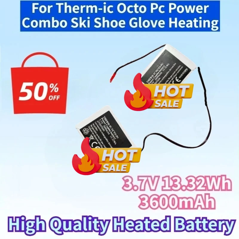 Newest 3.7V 13.32Wh 3600mAh Rechargeable Battery for Therm-ic Octo Pc Power Combo Ski Shoe High Quality Glove Heating Battery