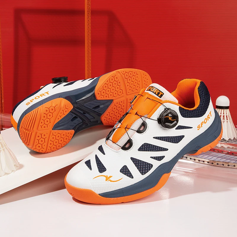 Large size adjustable rotating buckle high-end tennis shoes, badminton shoes, table tennis shoes, sports shoes