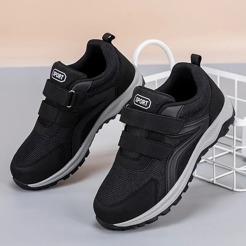 Diabetic Shoes Men Women Comfort Walking Shoes for Elderly Swollen Feet Orthopedic Adjustable Double Strap Hook Loop Sneakers