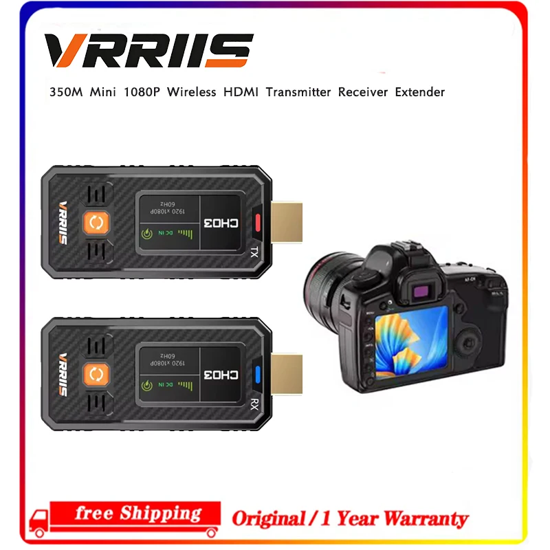 Mini 1080P Wireless HDMI Extender Kit 350M Transmitter Receiver Connect Camera Notebook PC To TV Projector Monitor