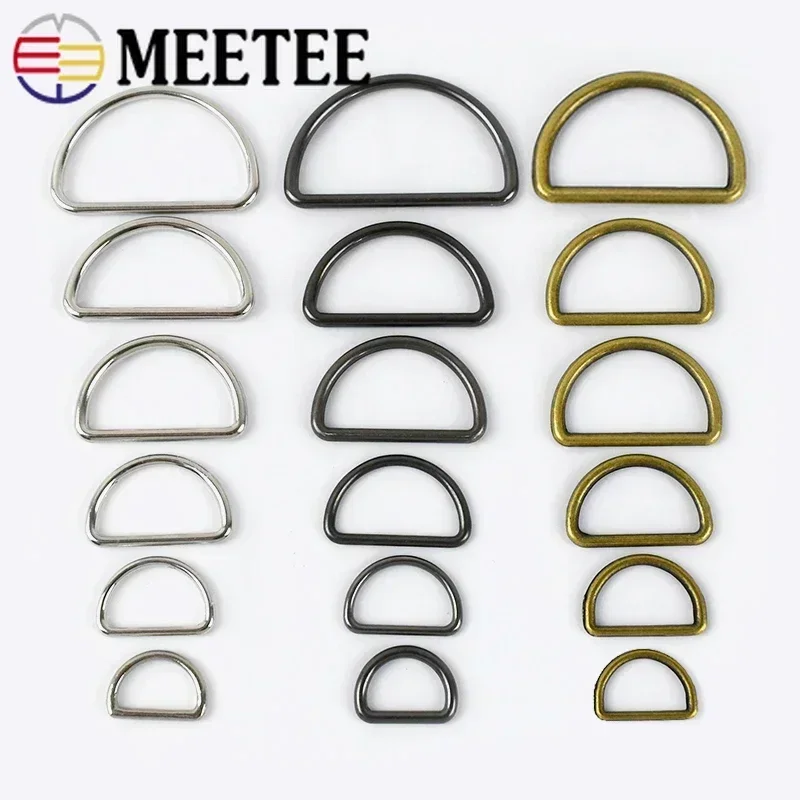 20Pcs 15-50mm Bag Strap Buckles For Sewing D Ring Metal Clasps Backpack Shoes Adjustment Buckle Webbing DIY Hardware Accessories