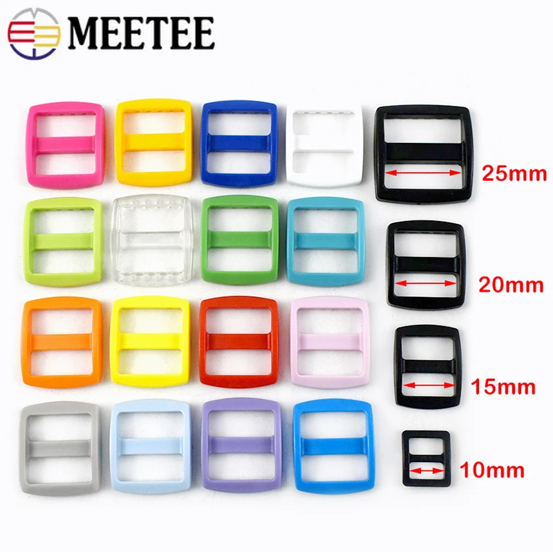 10/20/50Pcs 10/15/20/25mm Plastic Ring Buckles for Backpack Straps Slider Tri Glide Adjust Buckle Webbing Belt Clasp Supplies