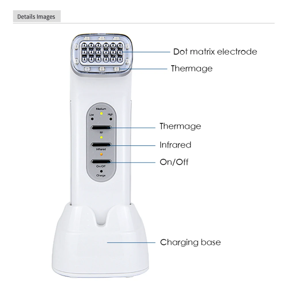 Dot Matrix Facial Lifting Machine - Skin Tightening Wrinkle Removal Beauty Device Pore Shrinking Tool for Face US EU Standards