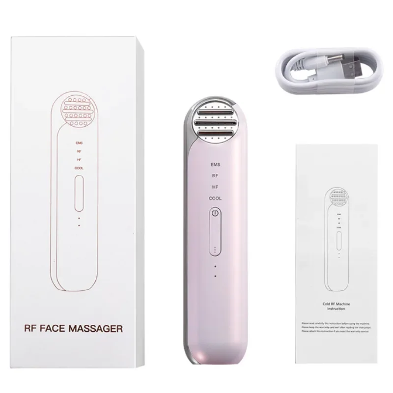 New Cold Face Massager EMS Face Lift Anti-Aging LED Light Therapy Anti-Wrinkle Multi-pole Cold Skin Care Beauty Tool