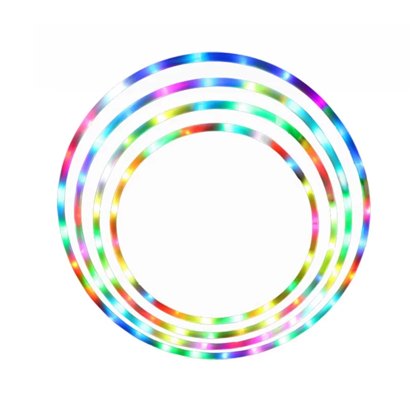 60/70/80/90cm LED Colorful Sports Hoops Lose Weight Fitness Circle Art Show Yoga Home Gym Workout Equipment for Women Kids Gift