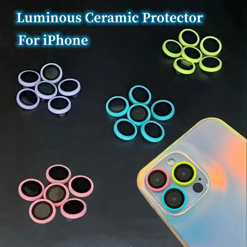 Luminous Ceramic Camera Protector Film For iPhone 18 17 16 15 14 Pro Max 13 12 Mini 11 16 Plus Lens Ring Tempered Glass Glowing 