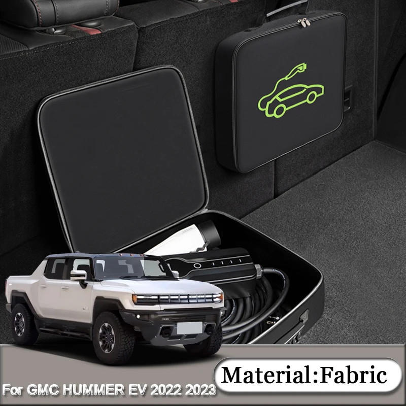 Fit For GMC HUMMER EV 2022 2023 2024 Car Charging Cable Storage Bag Charger Plugs EV Sockets Equipment Organizer Bag Waterproof