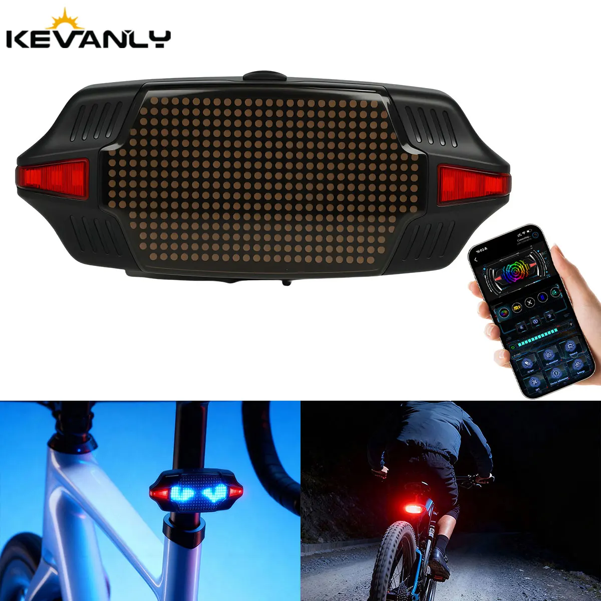 Universal Smart Bicycle LED Light Bluetooth APP Control Bike Rear Lamp Brake Sensing Mode Safety Warning for Bicycle Motorcycle