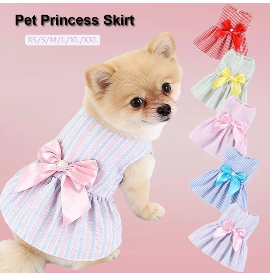1pc Pet Supplies Small Dog Flower Princess Dress Kitty Teddy New Pet Clothes Cute Dog Skirt Summer Thin Pet Accessories