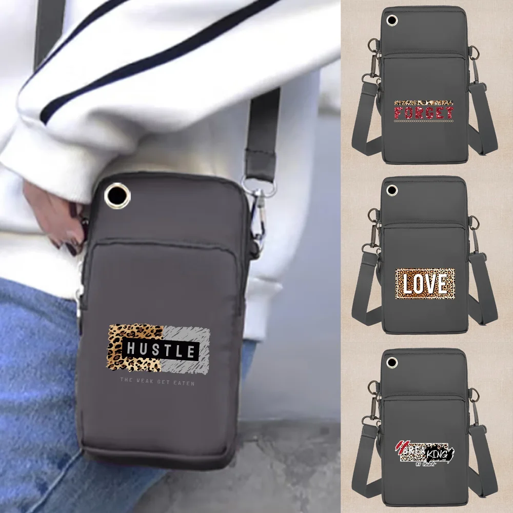 Mobile Phone Bag Women Fashion Shoulder Bags Wallets Arm Pack for Apple/Huawei/Samsung Waterproof Cell Phone Pouch Leopard Print