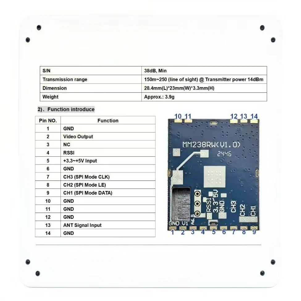 FPV VRX 5.8G 4.9G 6G Video Audio Receiver Module Wireless Audio Video Receiver is Suitable for FPV Drone Wireless Camera RC Cars