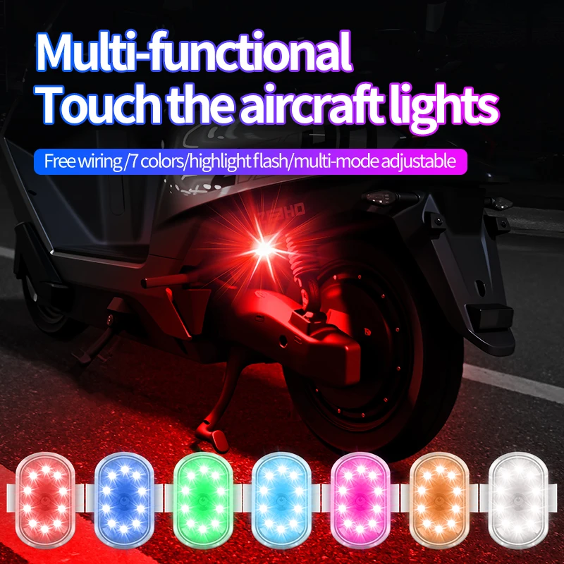 Drone Strobe Light, 7Colors Wireless Aircraft Navigation Light, High Visibility Anti-Collision Warning Beacon for Motorcycle Car
