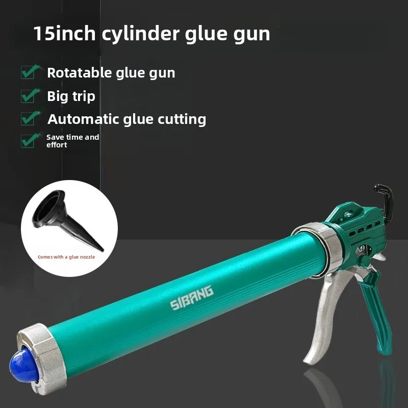 Effortless Glass Glue Gun, Home Decoration Beautiful Seam Structure, Automatic Glue Breaking, Universal Soft and Hard, Rotatable