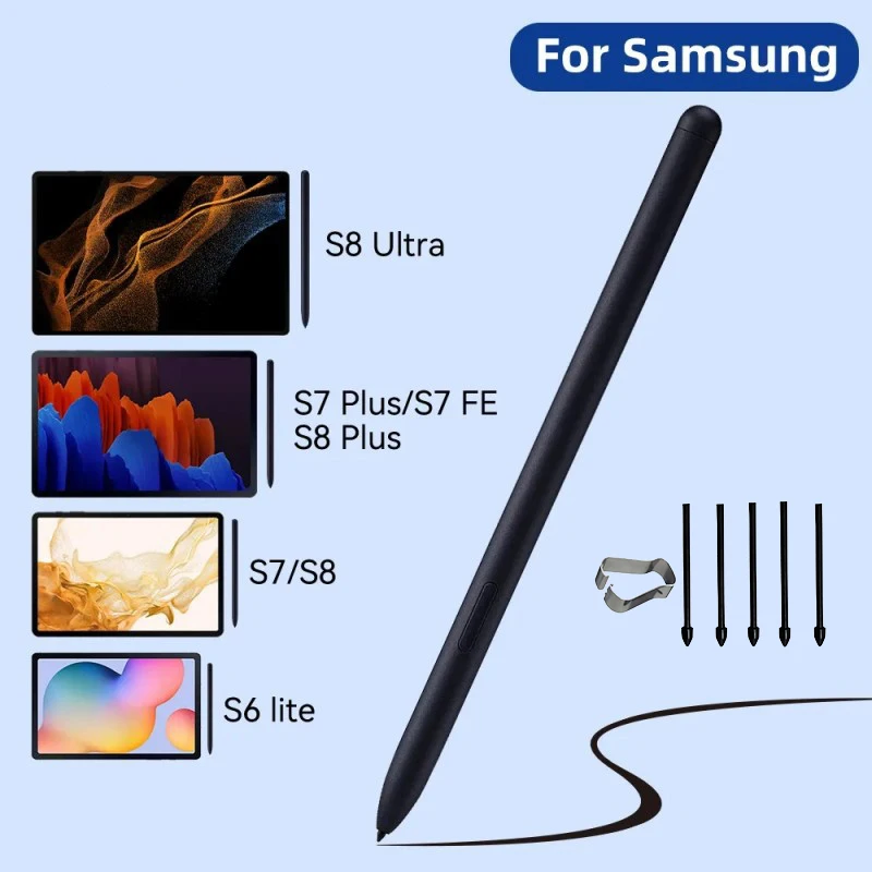 For Samsung S6 Lite Tablet Stylus S Pen Tab S8+ S8 Ultra S7 FE S7+ With Replacement Tip Without Bluetooth