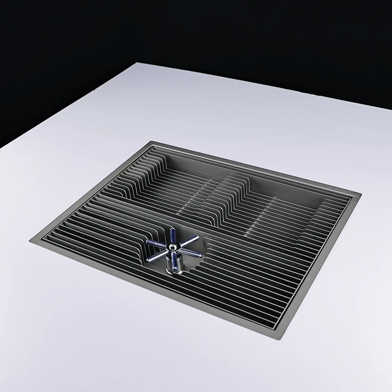 Multi-Purpose Stainless Steel Sink Water Tray Embedded Kitchen Bar Accessory for Smart Coffee Cup Washing Drinkware Accessory