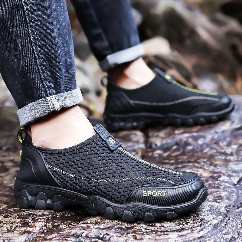 Men's summer breathable mesh shoes, outdoor foot covers, travel beach shoes, sports and leisure shoes, comfortable