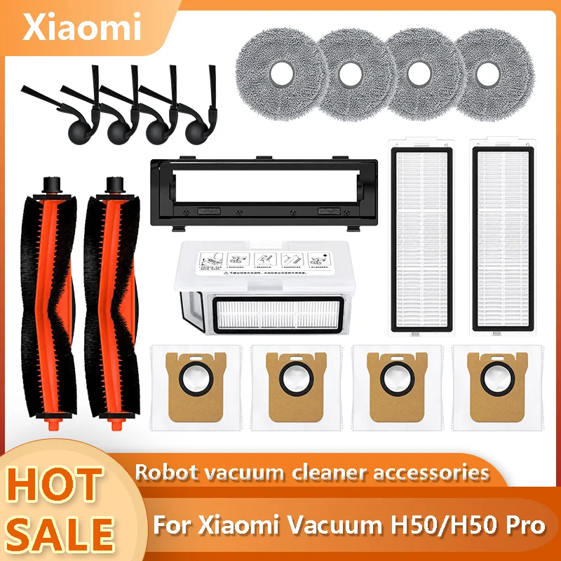 For Xiaomi H50 PRO / H50 Robot Vacuums Cleaner Accessory Dust Bag Main Side Brush HEPA Filter Mop Cloths Spare