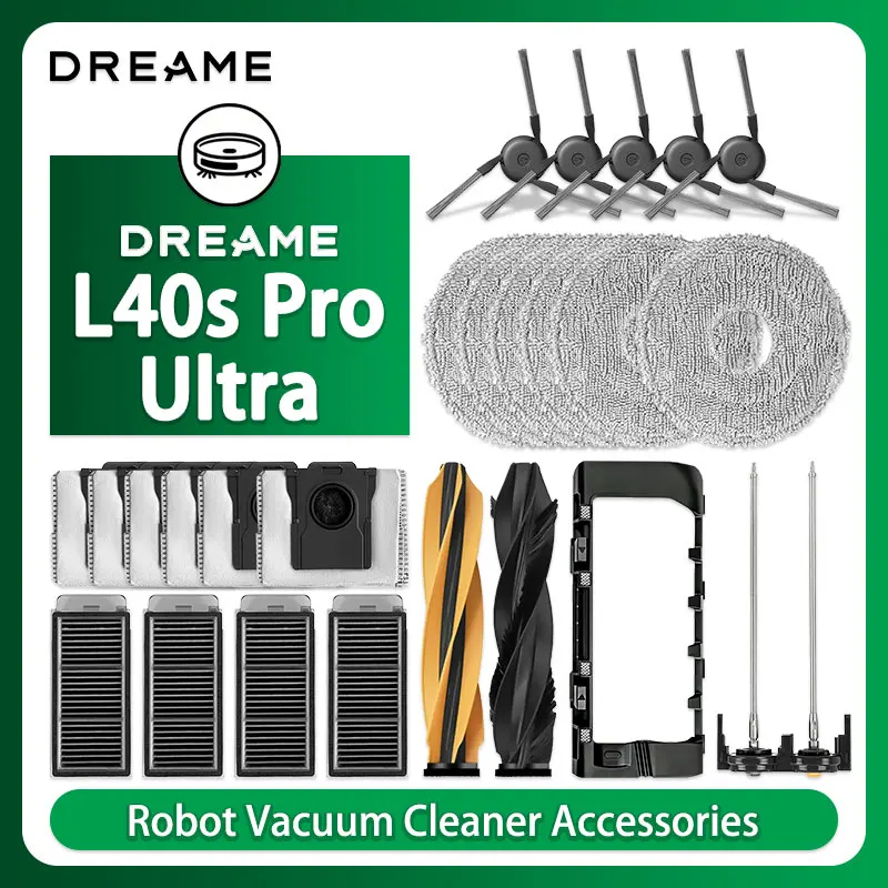 Dreame L40s Pro Ultra / L40s Ultra Vacuum Cleaner Replacement Accessories Main Side Brush HEPA Filter Mop Cloths Dust Bag Spare